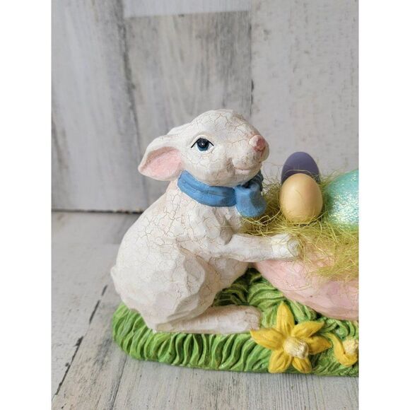 Folk art Easter bunny egg lay rustic home decor - Picture 2 of 12